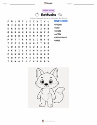Rotfuchs druckbare Arbeitsblatt Vorschau