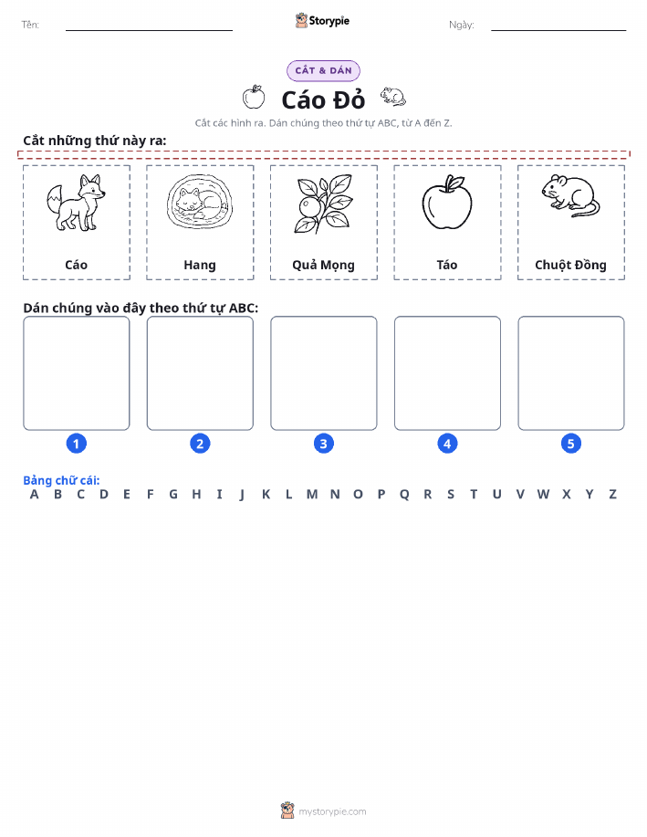 Cắt & Dán Chữ Cái