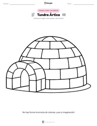 Página para colorear de Tundra Ártica para niños
