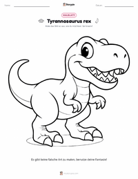 Tyrannosaurus rex Malvorlage für Kinder