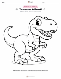 Strona do kolorowania Tyrannosaurus rex dla dzieci