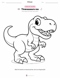 Página de colorir Tyrannosaurus rex para crianças