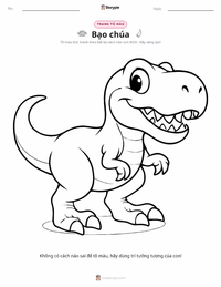 Trang tô màu Tyrannosaurus rex cho trẻ em