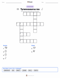 Tyrannosaurus rex printable worksheet preview