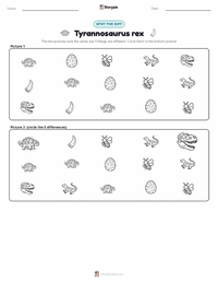 Tyrannosaurus rex printable worksheet preview