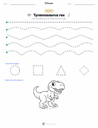 Tyrannosaurus rex printable worksheet preview