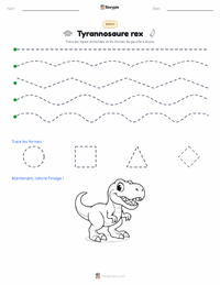 Aperçu de la feuille de travail imprimable Tyrannosaurus rex