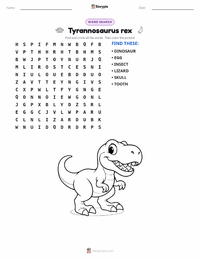 Tyrannosaurus rex printable worksheet preview