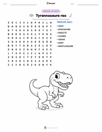 Aperçu de la feuille de travail imprimable Tyrannosaurus rex