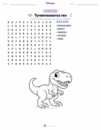 Tyrannosaurus rex afdrukbare werkblad voorbeeld