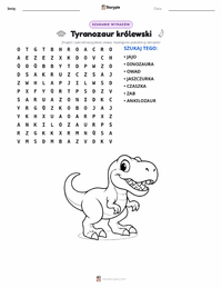 Podgląd drukowalnego arkusza ćwiczeń Tyrannosaurus rex
