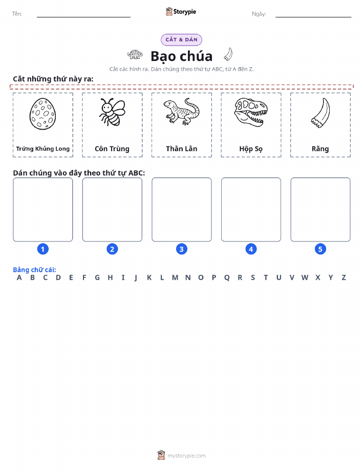 Cắt & Dán Chữ Cái