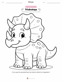 Page de coloriage Triceratops pour les enfants