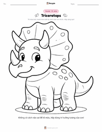 Trang tô màu Triceratops cho trẻ em