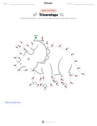 Triceratops druckbare Arbeitsblatt Vorschau