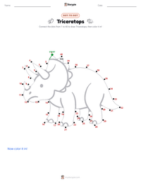 Triceratops printable worksheet preview