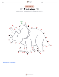 Aperçu de la feuille de travail imprimable Triceratops