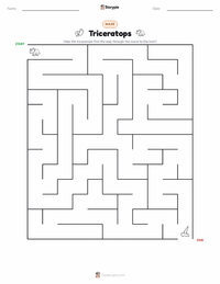 Triceratops printable worksheet preview