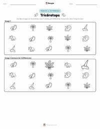 Aperçu de la feuille de travail imprimable Triceratops