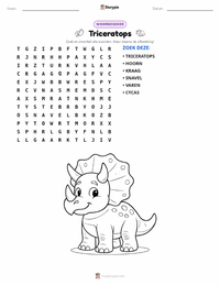 Triceratops afdrukbare werkblad voorbeeld