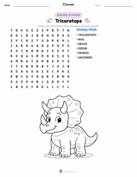 Podgląd drukowalnego arkusza ćwiczeń Triceratops