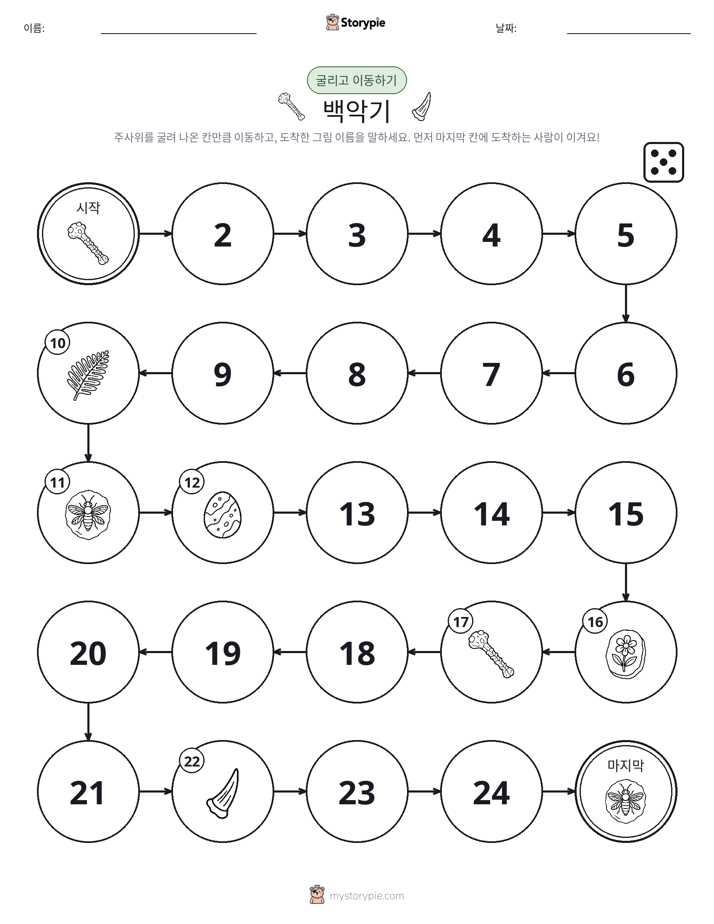 주사위 굴리고 이동하기 게임