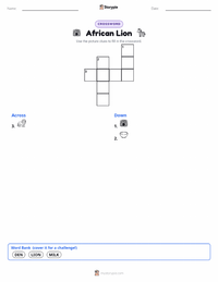 African Lion printable worksheet preview