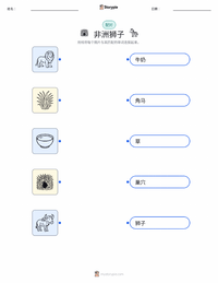 非洲狮 可打印工作表预览