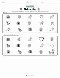 African Lion printable worksheet preview