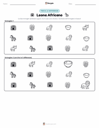 Anteprima della scheda stampabile di Leone Africano