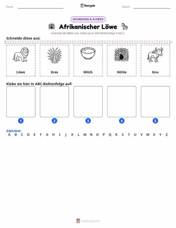 Schneiden & Einfügen Alphabet