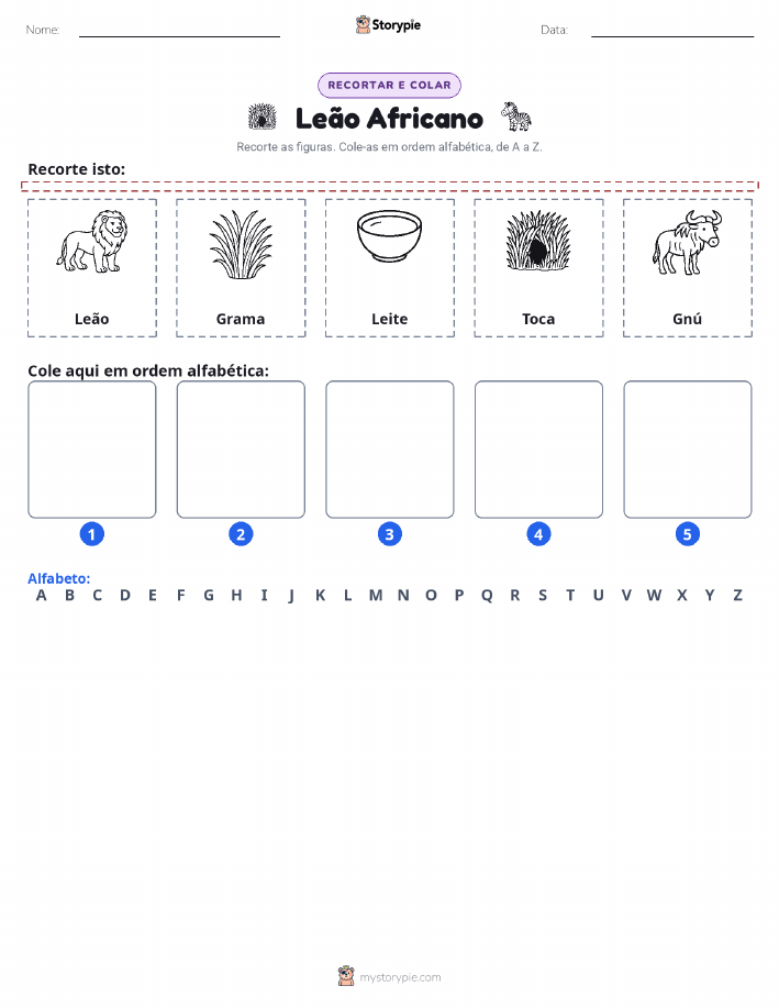Recortar & Colar Alfabeto