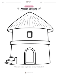 African Savanna coloring page for kids