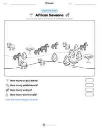 African Savanna printable worksheet preview