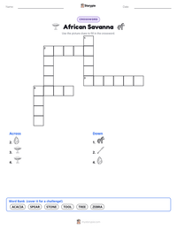 African Savanna printable worksheet preview