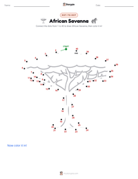African Savanna printable worksheet preview