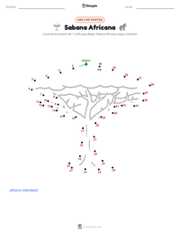 Vista previa de la hoja de trabajo imprimible de Sabana Africana