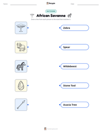 African Savanna printable worksheet for kids