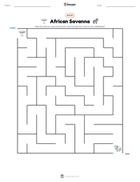 African Savanna printable worksheet preview