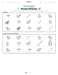 Anteprima della scheda stampabile di Savana Africana