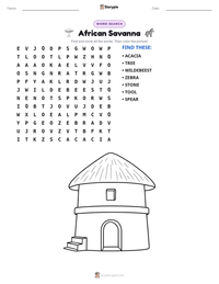 African Savanna printable worksheet preview