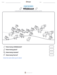 Wildebeest printable worksheet preview
