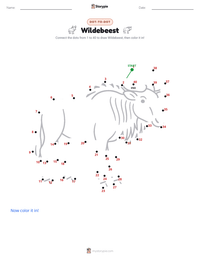 Wildebeest printable worksheet preview