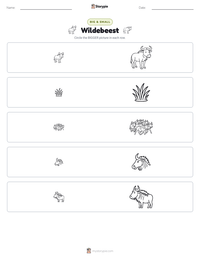Wildebeest printable worksheet preview