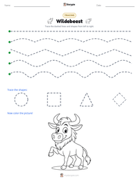 Wildebeest printable worksheet preview