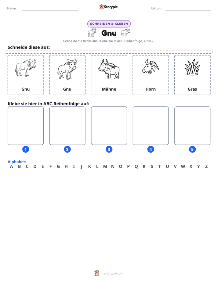 Schneiden & Einfügen Alphabet