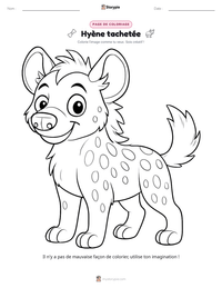Aperçu de la feuille de travail imprimable Hyène tachetée