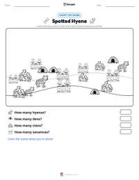 Spotted Hyena printable worksheet preview