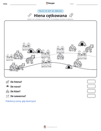 Podgląd drukowalnego arkusza ćwiczeń Hiena cętkowana
