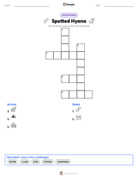 Spotted Hyena printable worksheet preview